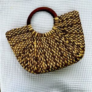 The Limited Brown and Beige Natural Fiber purse